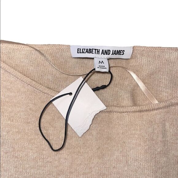 Elizabeth & James Freja Wool-Blend Flutter-Sleeve Sweater in Champagne - Picture 11 of 15